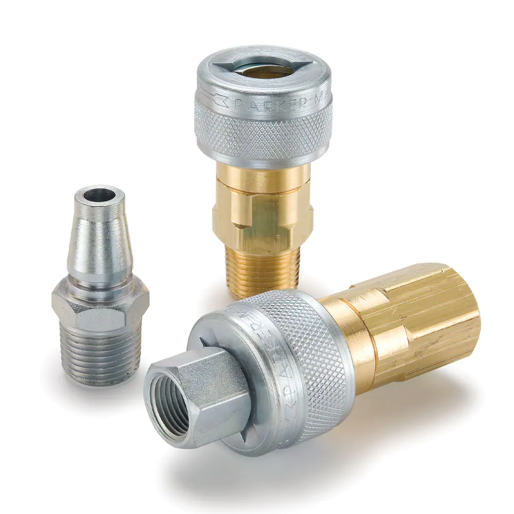 Parker用于空氣工具和呼吸空氣的快換接頭（氣動(dòng)），與Schrader進(jìn)行互換 - TL 系列快換陰接頭 - 扭鎖形式
